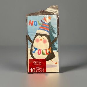 PREMIUM Cookie Exchange Paper Sacks, Christmas Holiday Penguin Design